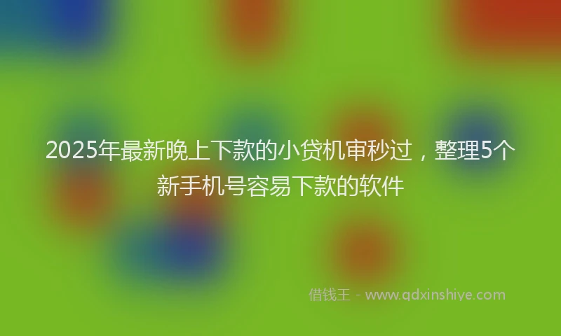 2025年最新晚上下款的小贷机审秒过，整理5个新手机号容易下款的软件