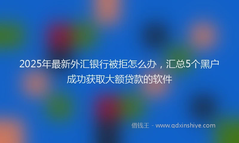 2025年最新外汇银行被拒怎么办，汇总5个黑户成功获取大额贷款的软件