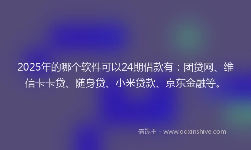 2025年的哪个软件可以24期借款有：团贷网、维信卡卡贷、随身贷、小米贷款、京东金融等。