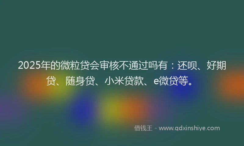 2025年的微粒贷会审核不通过吗有：还呗、好期贷、随身贷、小米贷款、e微贷等。