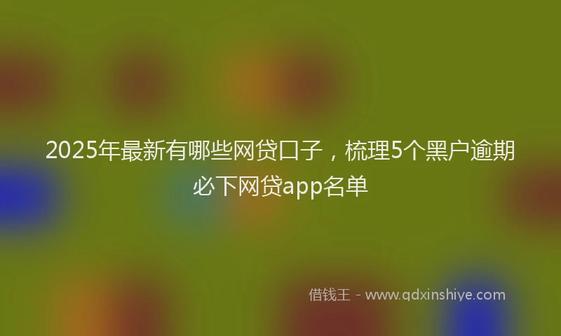 2025年最新有哪些网贷口子，梳理5个黑户逾期必下网贷app名单