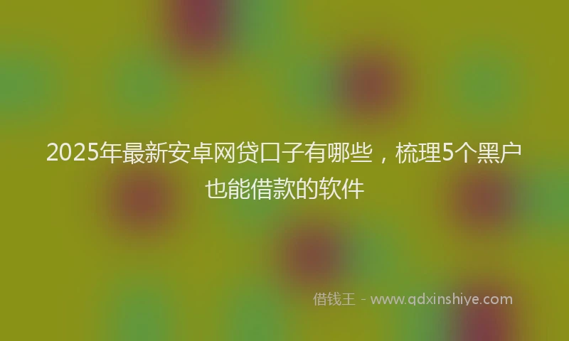 2025年最新安卓网贷口子有哪些，梳理5个黑户也能借款的软件