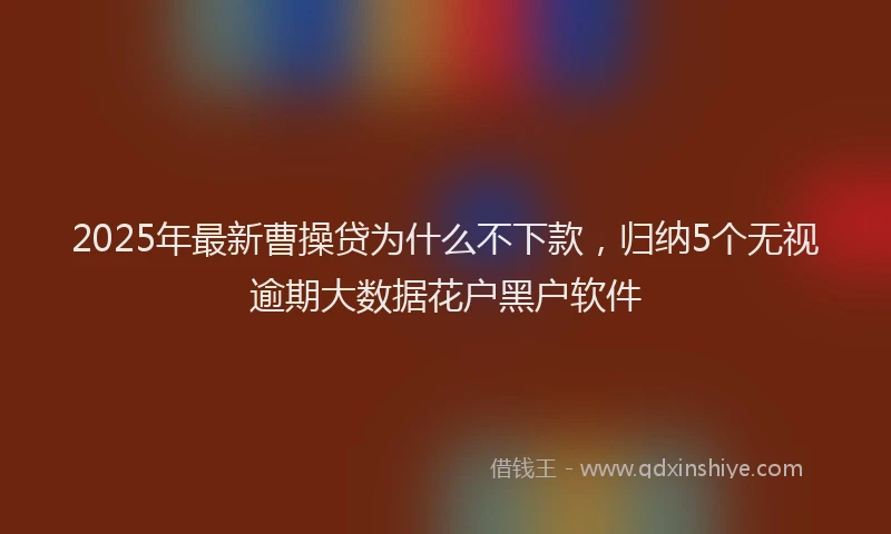 2025年最新曹操贷为什么不下款，归纳5个无视逾期大数据花户黑户软件