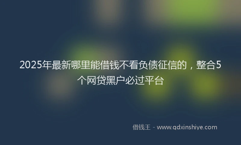 2025年最新哪里能借钱不看负债征信的，整合5个网贷黑户必过平台