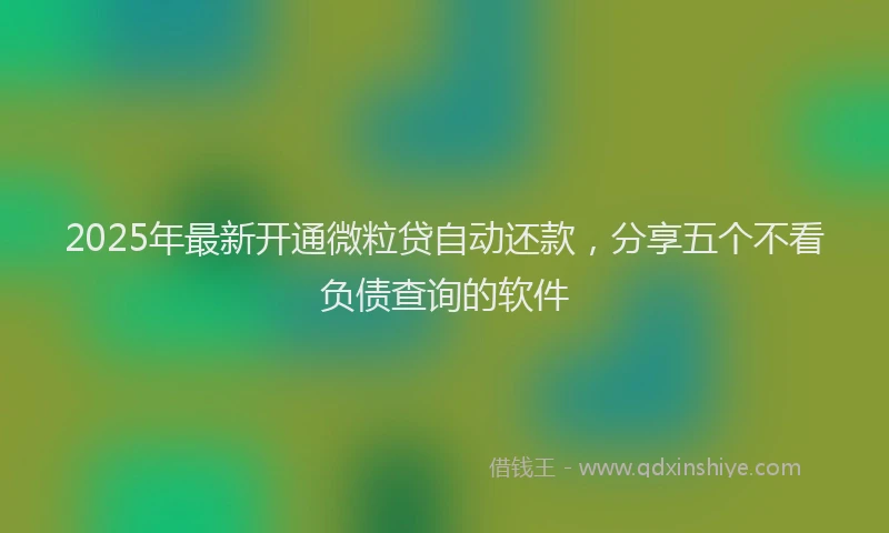 2025年最新开通微粒贷自动还款，分享五个不看负债查询的软件