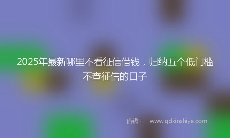 2025年最新哪里不看征信借钱，归纳五个低门槛不查征信的口子