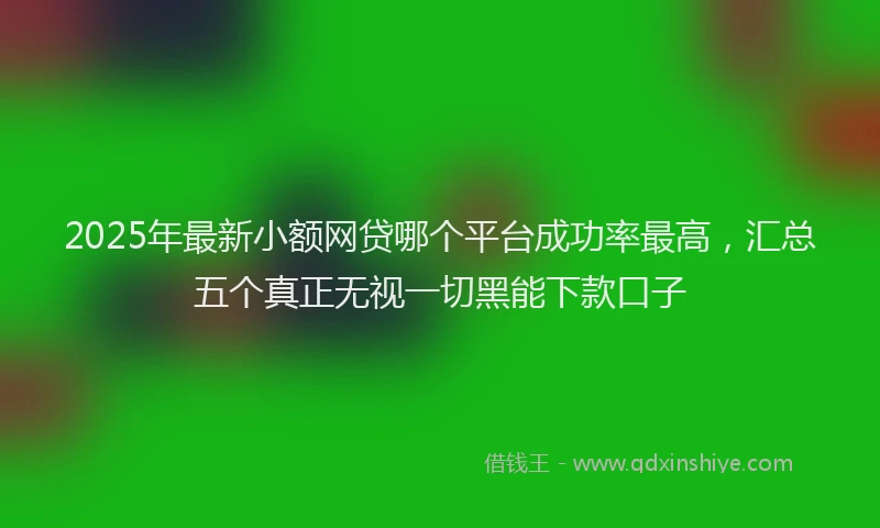 2025年最新小额网贷哪个平台成功率最高，汇总五个真正无视一切黑能下款口子
