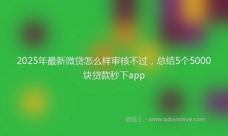 2025年最新微贷怎么样审核不过，总结5个5000块贷款秒下app