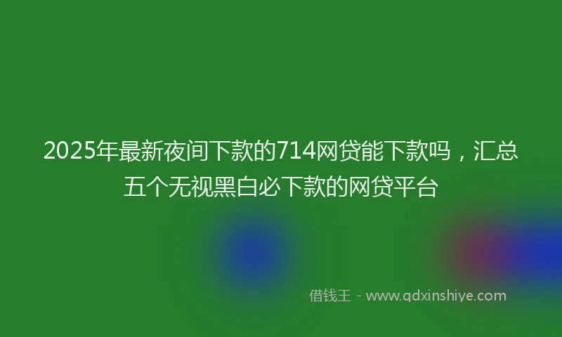 2025年最新夜间下款的714网贷能下款吗，汇总五个无视黑白必下款的网贷平台