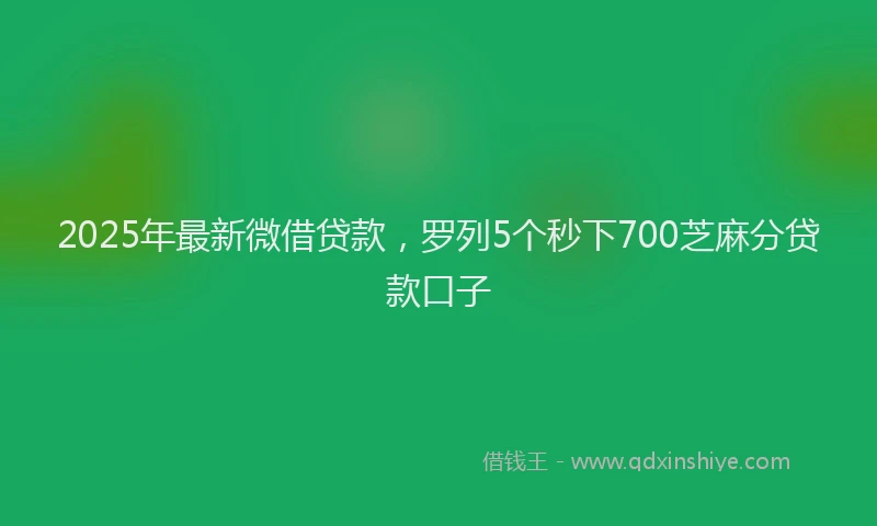 2025年最新微借贷款，罗列5个秒下700芝麻分贷款口子
