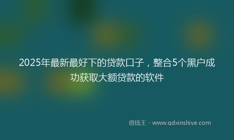 2025年最新最好下的贷款口子，整合5个黑户成功获取大额贷款的软件