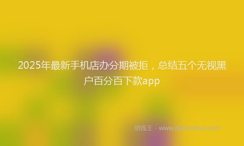 2025年最新手机店办分期被拒，总结五个无视黑户百分百下款app