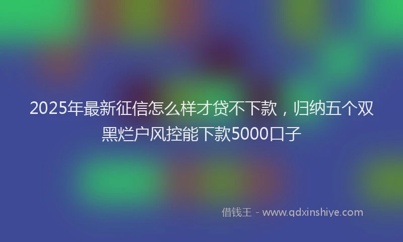2025年最新征信怎么样才贷不下款，归纳五个双黑烂户风控能下款5000口子
