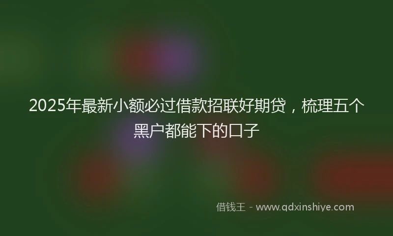 2025年最新小额必过借款招联好期贷，梳理五个黑户都能下的口子