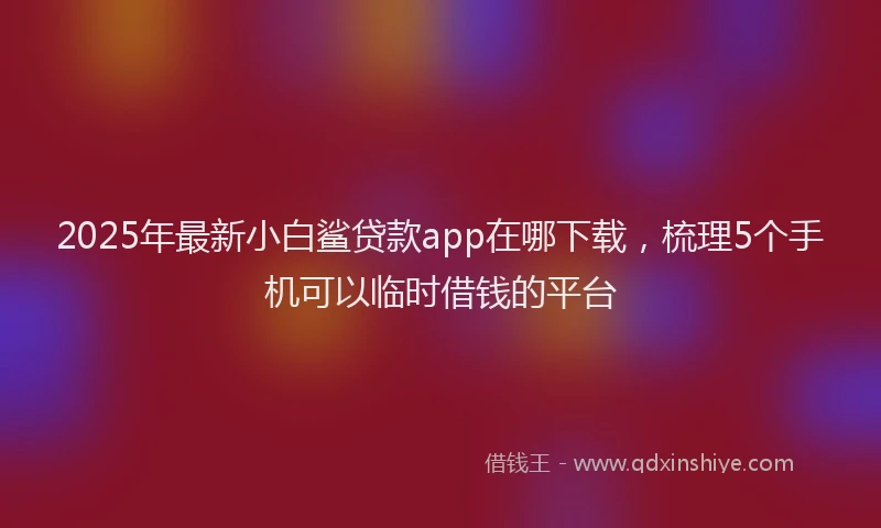 2025年最新小白鲨贷款app在哪下载，梳理5个手机可以临时借钱的平台
