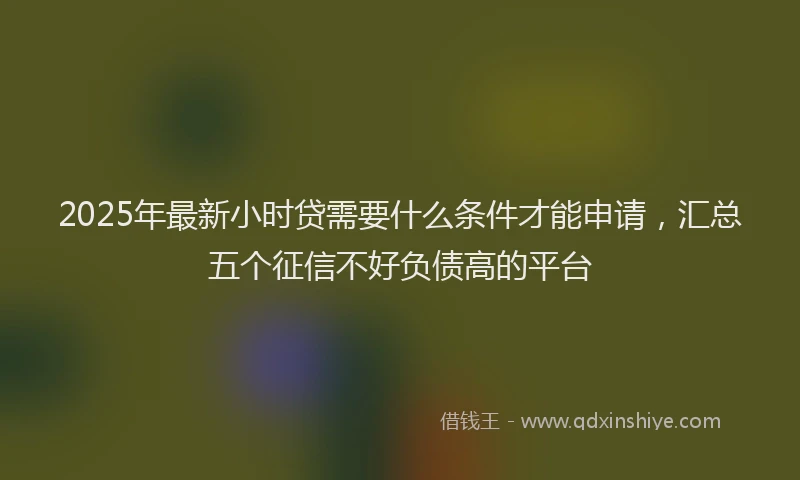 2025年最新小时贷需要什么条件才能申请，汇总五个征信不好负债高的平台