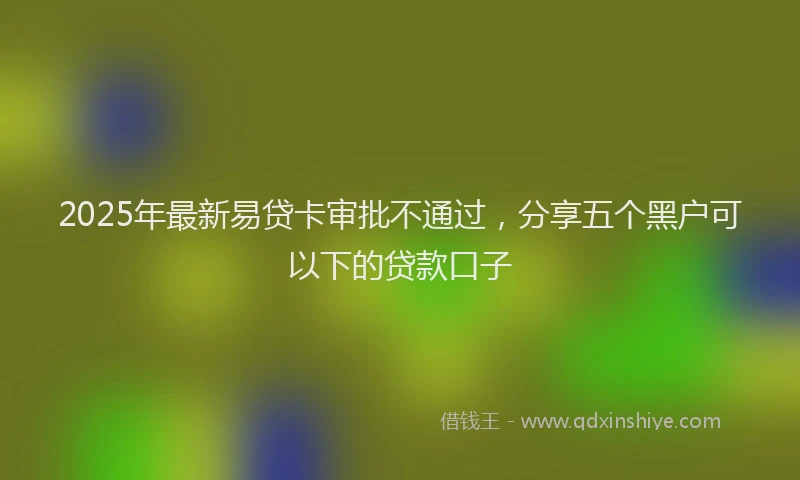 2025年最新易贷卡审批不通过，分享五个黑户可以下的贷款口子