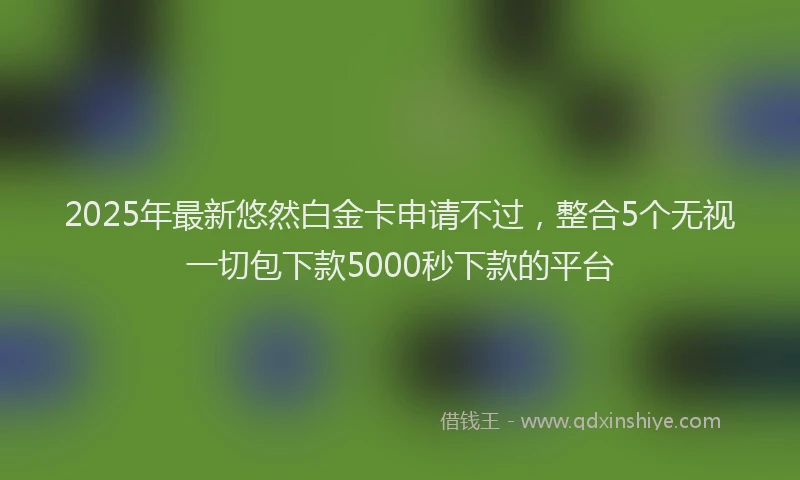 2025年最新悠然白金卡申请不过，整合5个无视一切包下款5000秒下款的平台