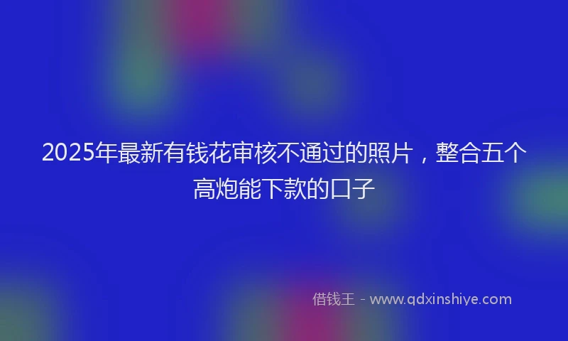 2025年最新有钱花审核不通过的照片，整合五个高炮能下款的口子