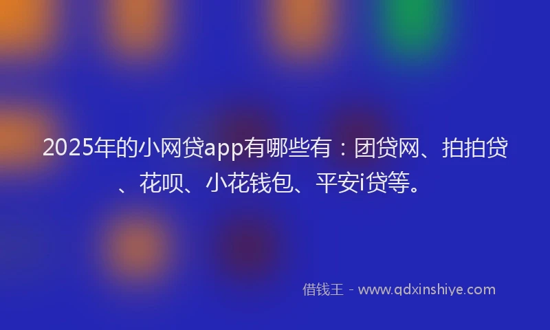 2025年的小网贷app有哪些有：团贷网、拍拍贷、花呗、小花钱包、平安i贷等。