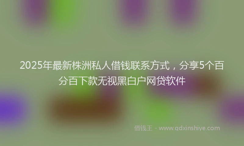 2025年最新株洲私人借钱联系方式，分享5个百分百下款无视黑白户网贷软件