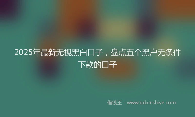 2025年最新无视黑白口子，盘点五个黑户无条件下款的口子