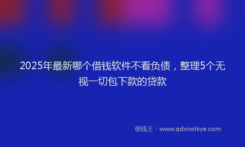 2025年最新哪个借钱软件不看负债，整理5个无视一切包下款的贷款