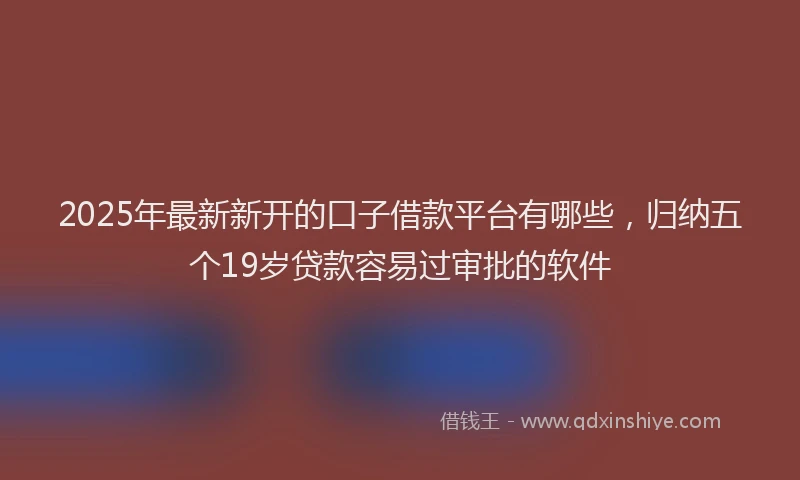 2025年最新新开的口子借款平台有哪些，归纳五个19岁贷款容易过审批的软件