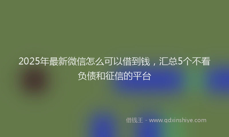 2025年最新微信怎么可以借到钱，汇总5个不看负债和征信的平台