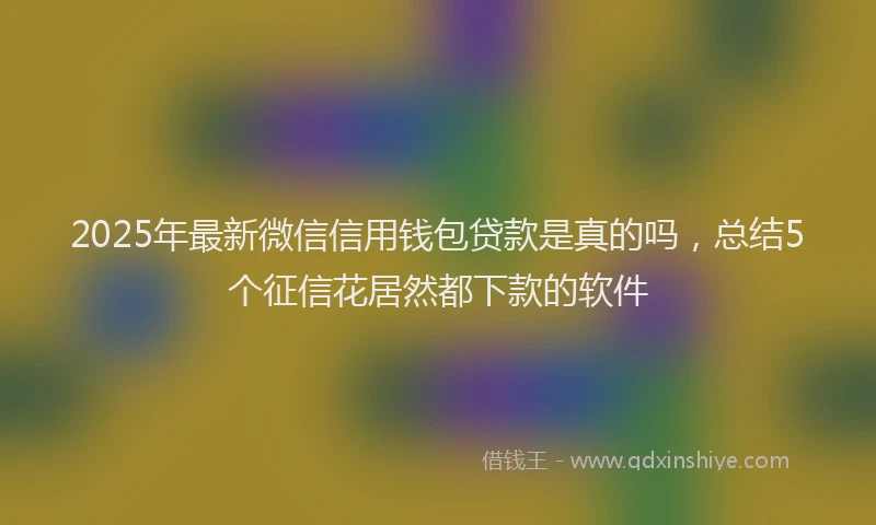 2025年最新微信信用钱包贷款是真的吗，总结5个征信花居然都下款的软件