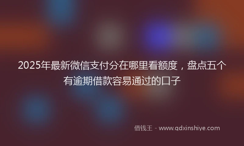 2025年最新微信支付分在哪里看额度，盘点五个有逾期借款容易通过的口子