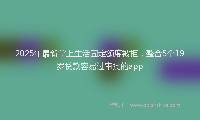 2025年最新掌上生活固定额度被拒，整合5个19岁贷款容易过审批的app