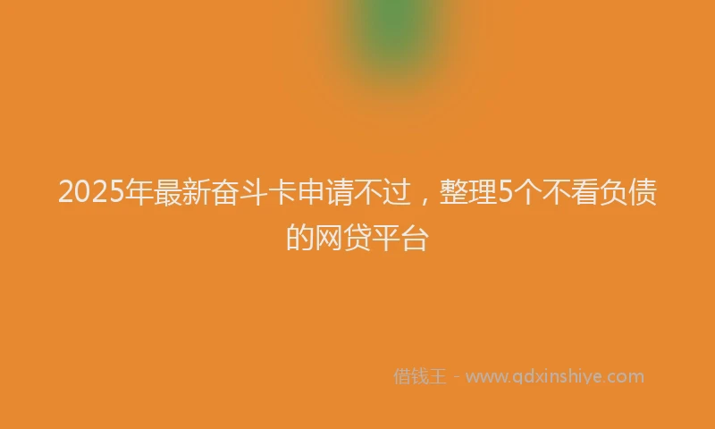 2025年最新奋斗卡申请不过，整理5个不看负债的网贷平台