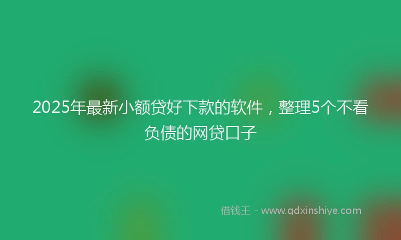 2025年最新小额贷好下款的软件，整理5个不看负债的网贷口子