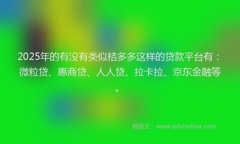 2025年的有没有类似桔多多这样的贷款平台有：微粒贷、惠商贷、人人贷、拉卡拉、京东金融等。