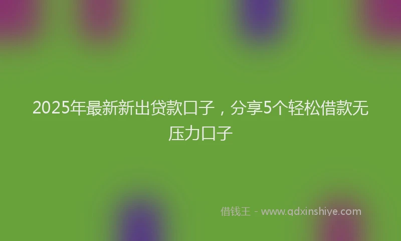 2025年最新新出贷款口子，分享5个轻松借款无压力口子