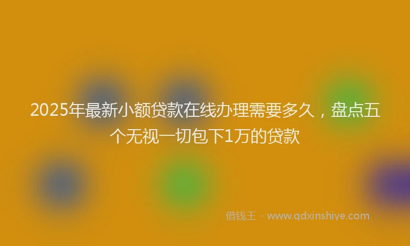 2025年最新小额贷款在线办理需要多久，盘点五个无视一切包下1万的贷款