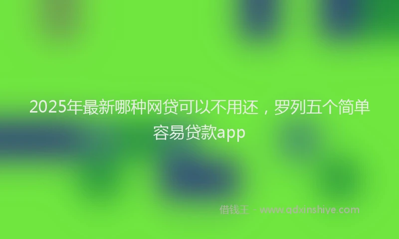 2025年最新哪种网贷可以不用还，罗列五个简单容易贷款app