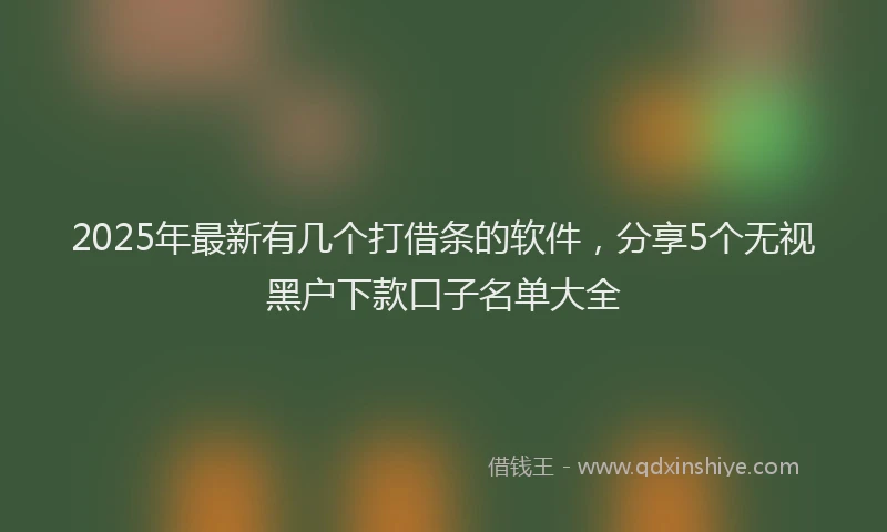 2025年最新有几个打借条的软件，分享5个无视黑户下款口子名单大全