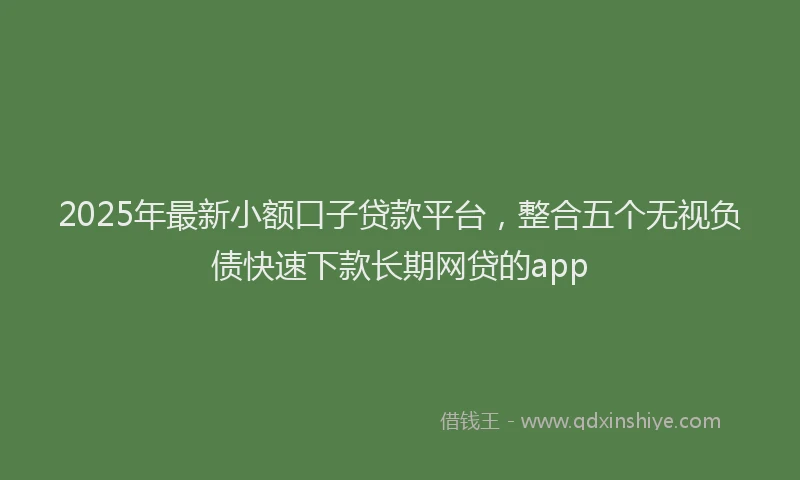 2025年最新小额口子贷款平台，整合五个无视负债快速下款长期网贷的app