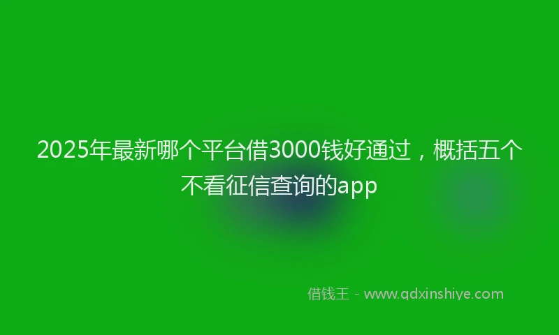 2025年最新哪个平台借3000钱好通过，概括五个不看征信查询的app