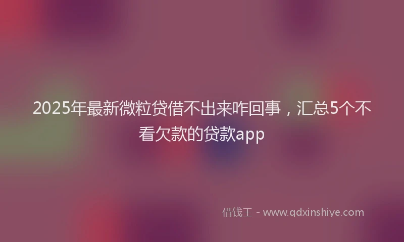 2025年最新微粒贷借不出来咋回事，汇总5个不看欠款的贷款app