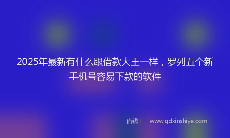 2025年最新有什么跟借款大王一样，罗列五个新手机号容易下款的软件