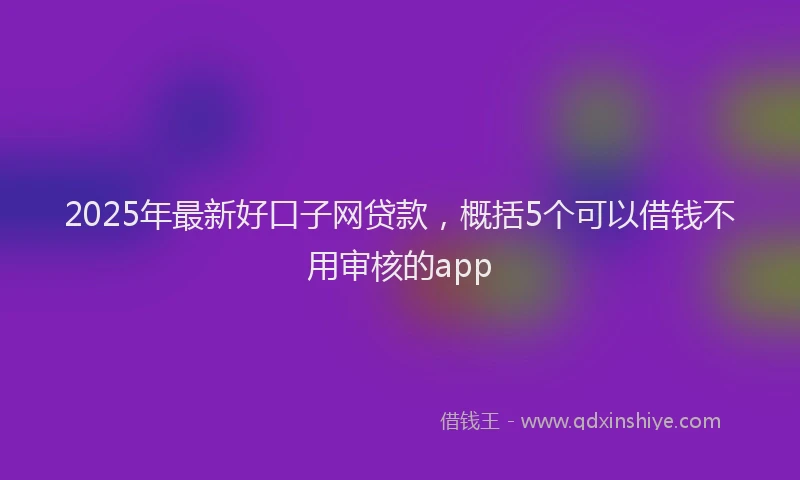 2025年最新好口子网贷款，概括5个可以借钱不用审核的app