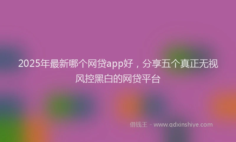 2025年最新哪个网贷app好，分享五个真正无视风控黑白的网贷平台