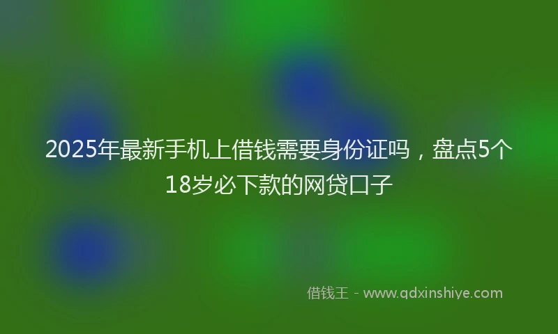 2025年最新手机上借钱需要身份证吗，盘点5个18岁必下款的网贷口子
