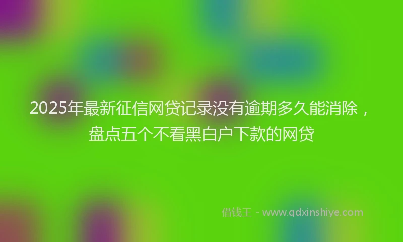2025年最新征信网贷记录没有逾期多久能消除，盘点五个不看黑白户下款的网贷