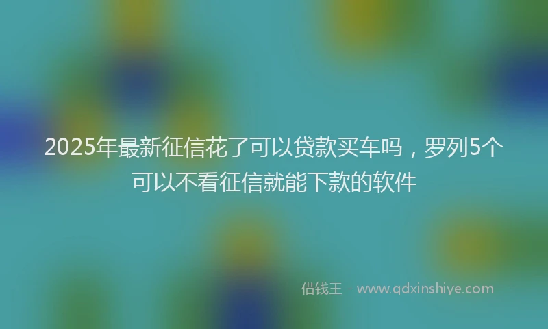 2025年最新征信花了可以贷款买车吗，罗列5个可以不看征信就能下款的软件