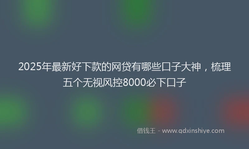 2025年最新好下款的网贷有哪些口子大神，梳理五个无视风控8000必下口子