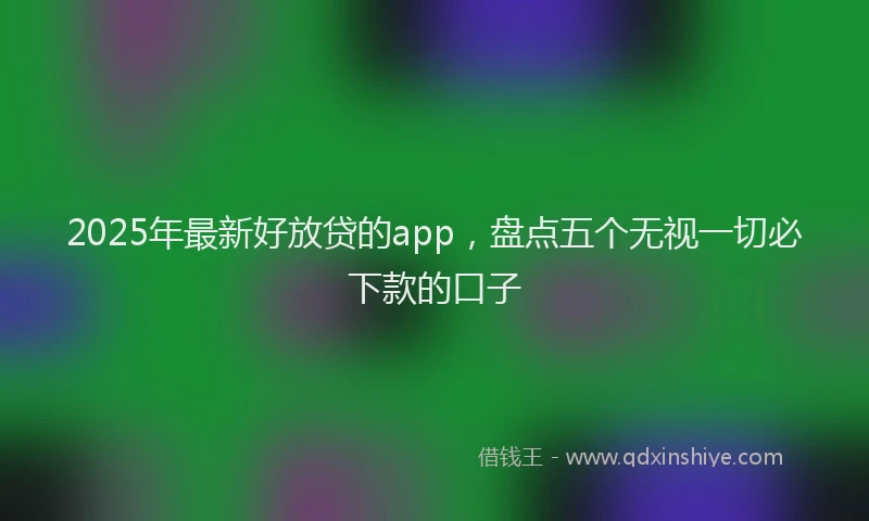 2025年最新好放贷的app，盘点五个无视一切必下款的口子